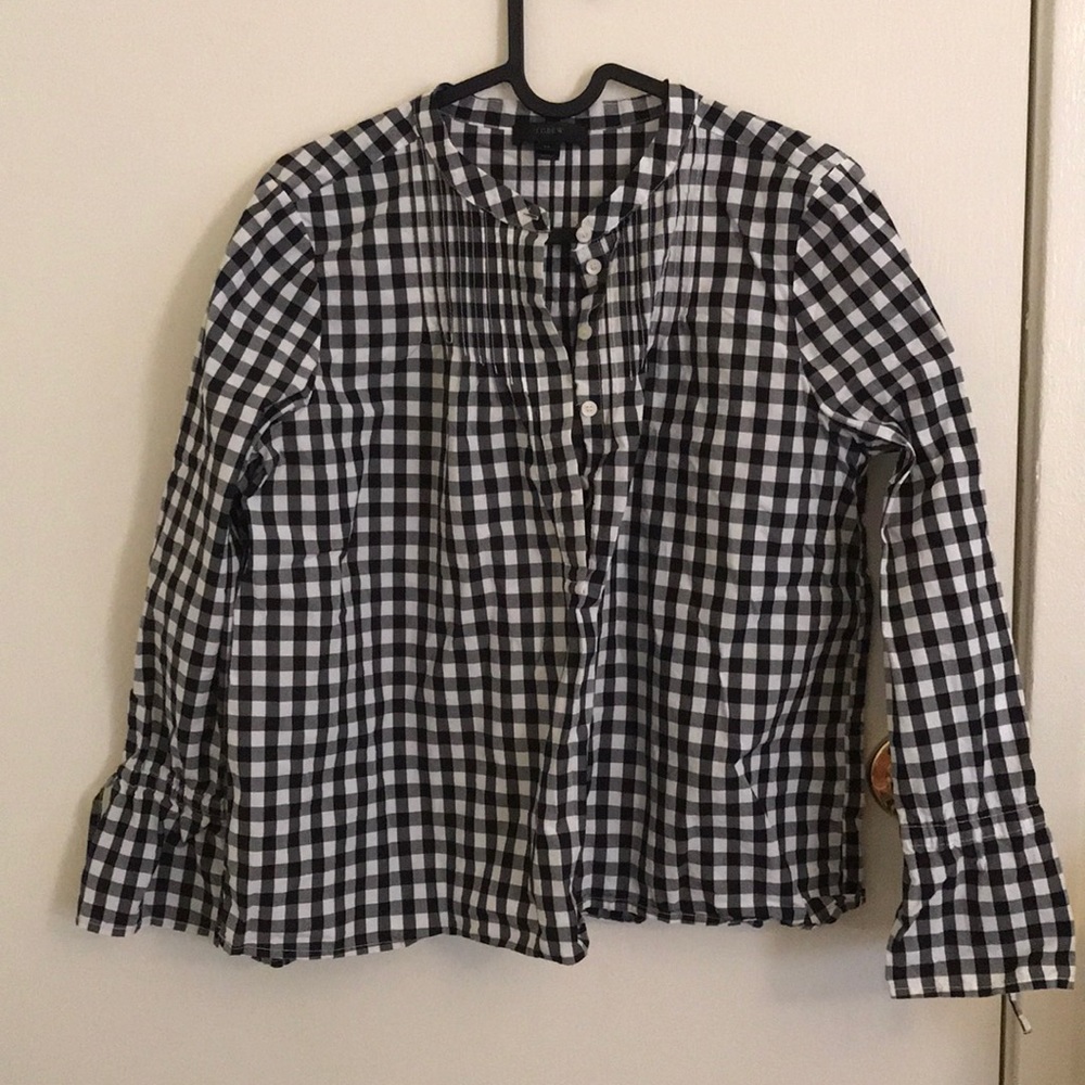 Jcrew gingham Shirt with cute sleeves